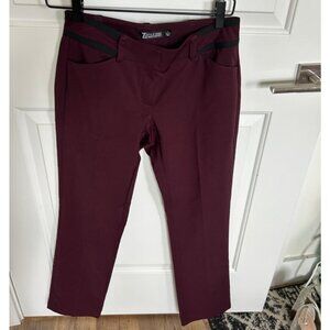 7th Avenue Design Studio New York & Company Trendy Maroon dress pants/trousers